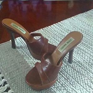 Steve madden leather brown heels